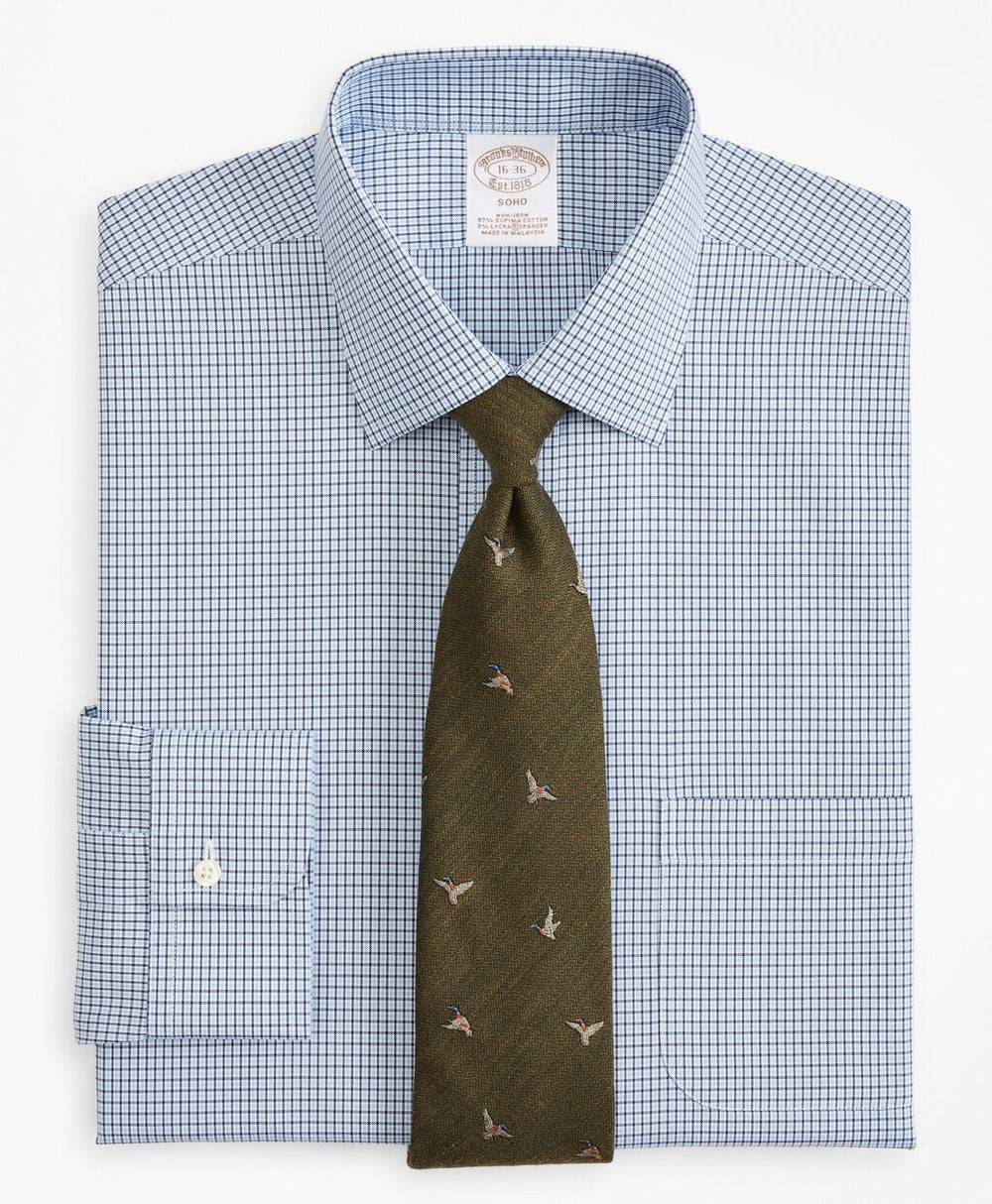 Stretch Soho Extra-Slim Fit Dress Shirt, Non-Iron Check