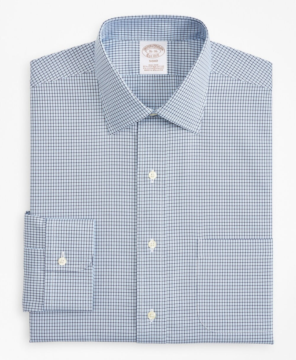 Stretch Soho Extra-Slim Fit Dress Shirt, Non-Iron Check