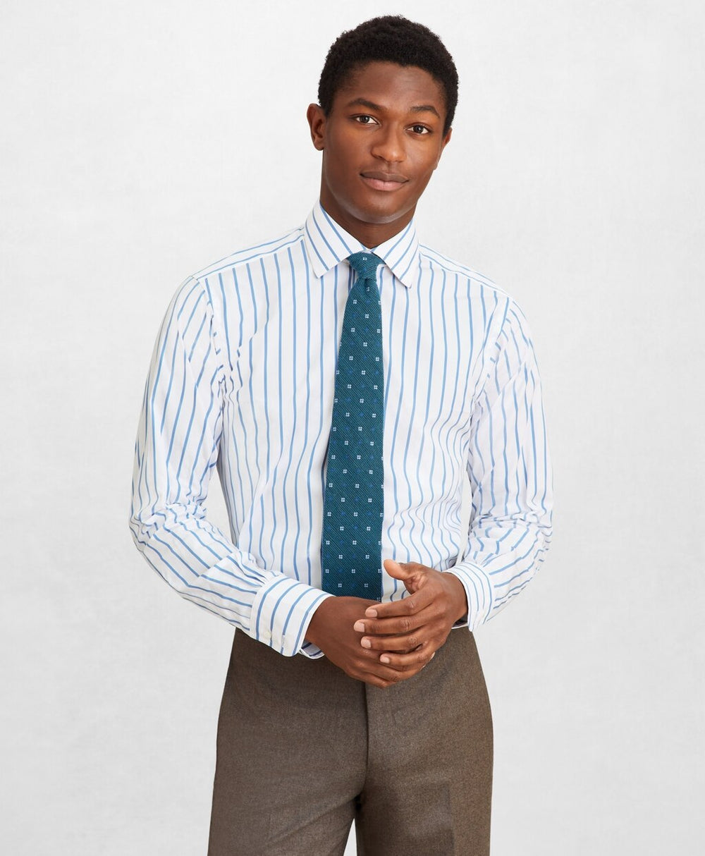 Golden Fleece® Regent Fitted Dress Shirt, English Collar Bold Stripe