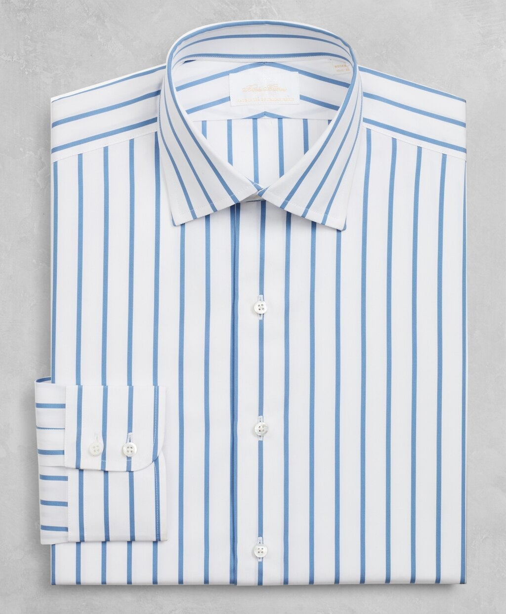 Golden Fleece® Regent Fitted Dress Shirt, English Collar Bold Stripe