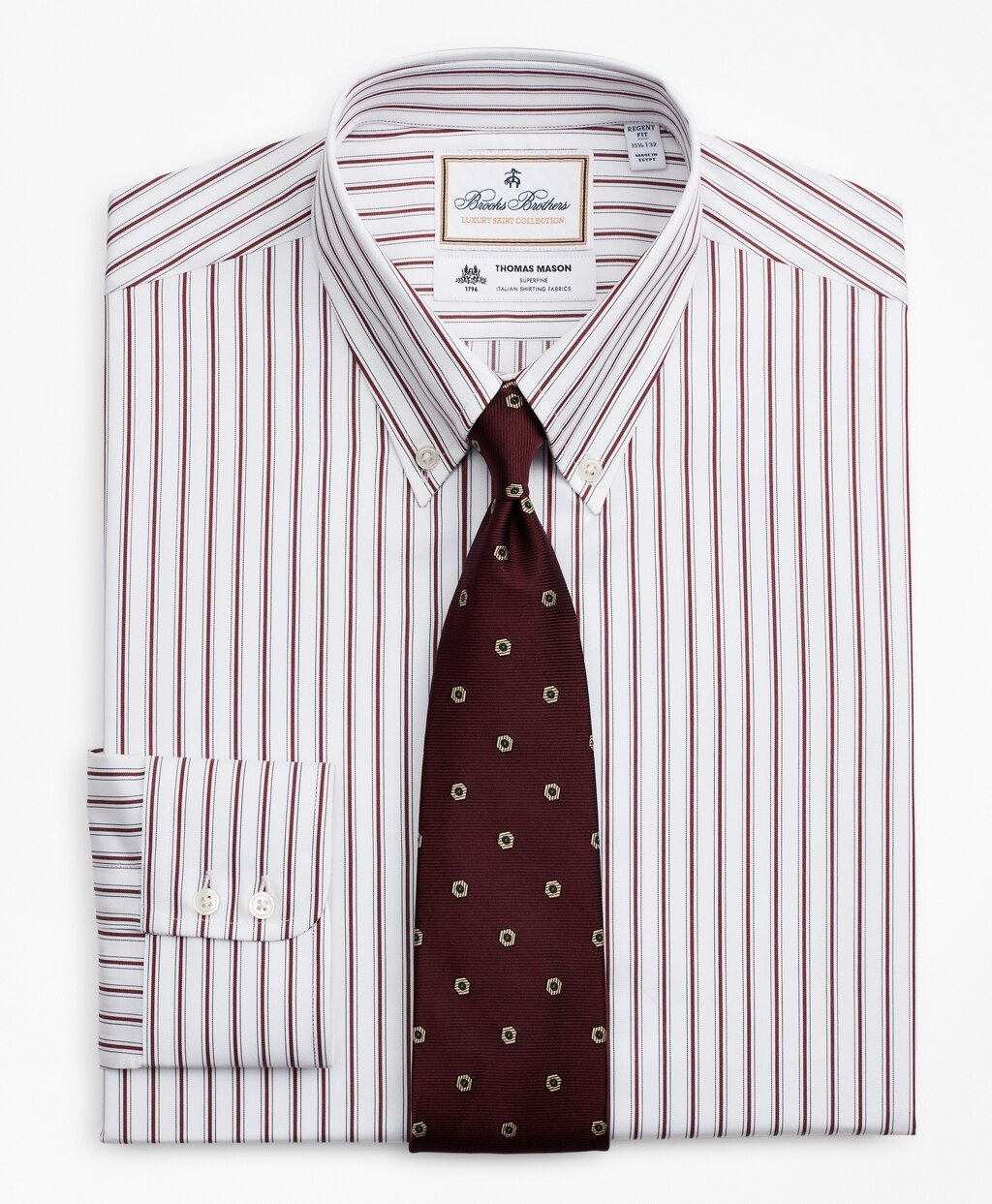 Luxury Collection Regent Fitted Dress Shirt, Button-Down Collar Stripe