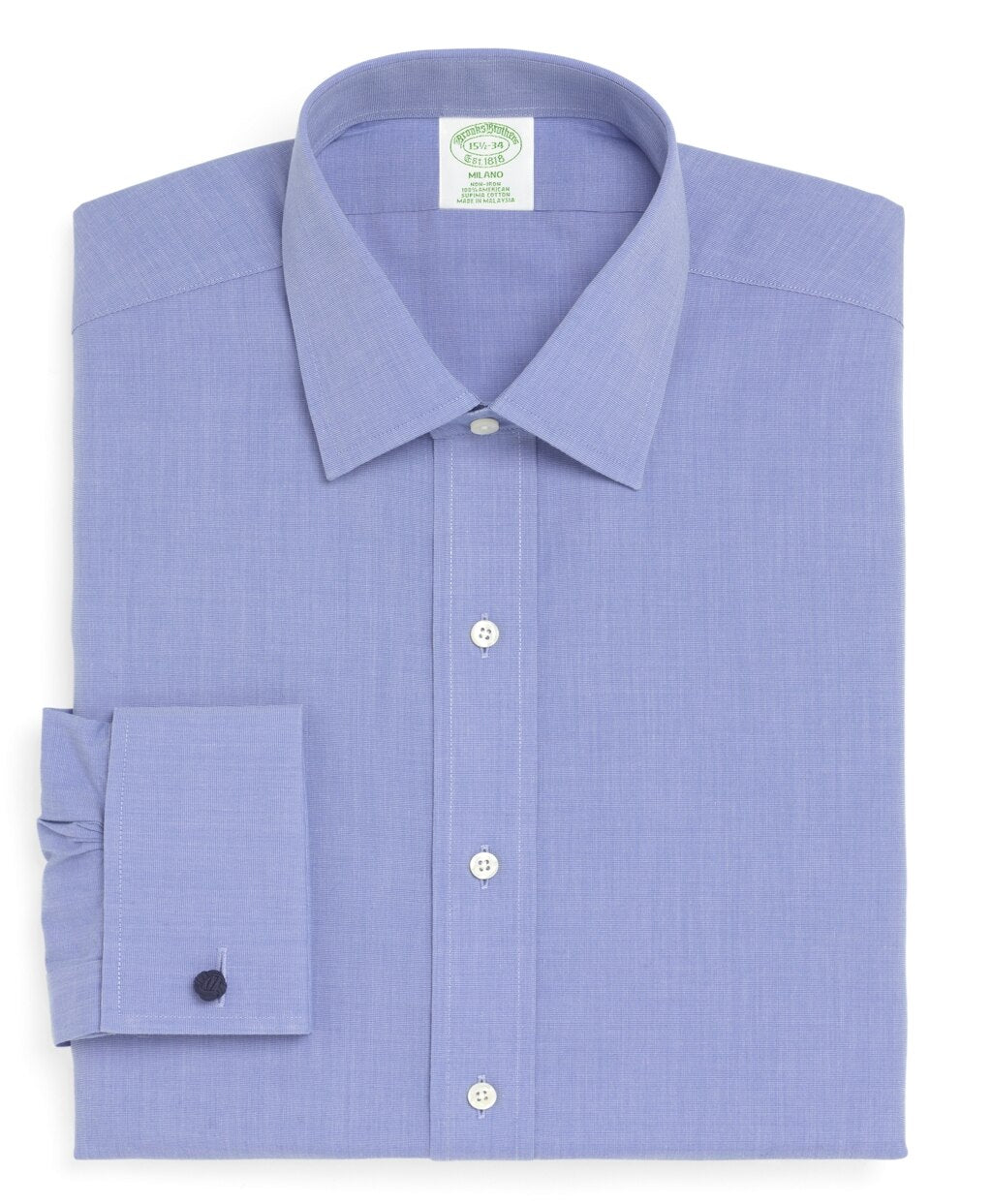 Milano Slim-Fit Dress Shirt, Non-Iron Spread Collar French Cuff