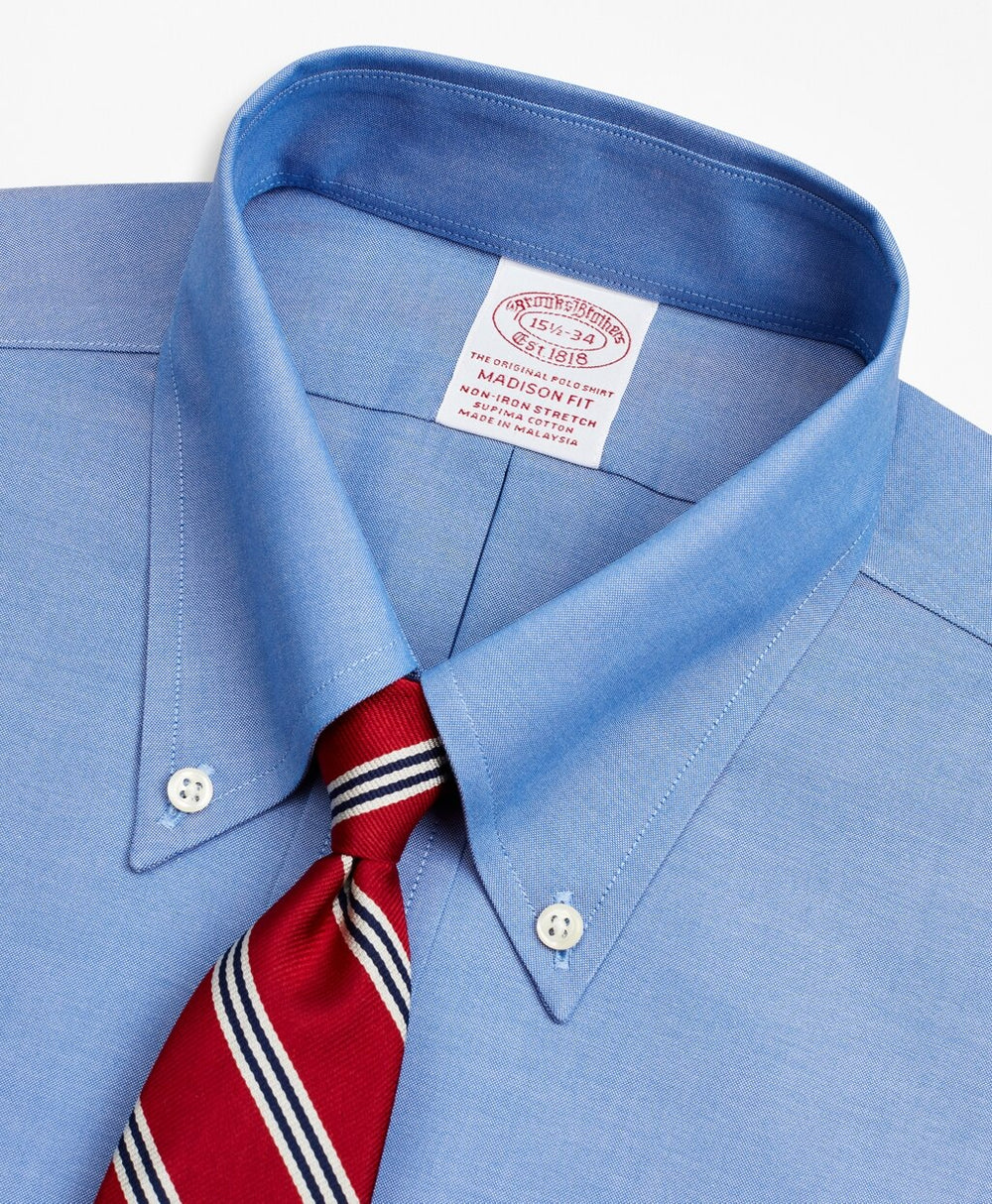 Stretch Madison Classic-Fit Dress Shirt, Non-Iron Pinpoint Button-Down Collar