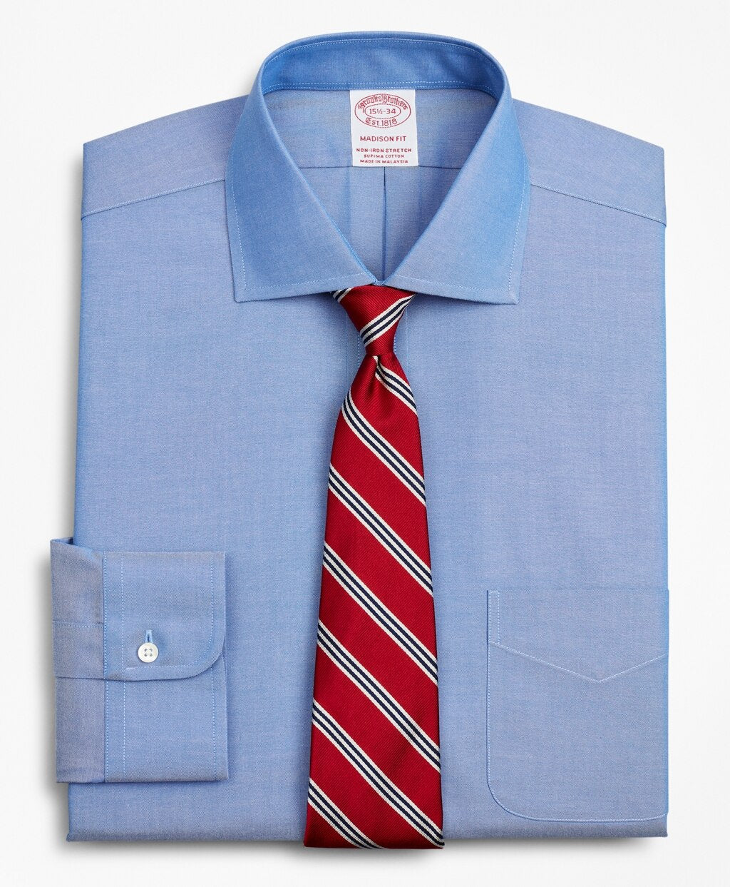Stretch Madison Classic-Fit Dress Shirt, Non-Iron Pinpoint English Collar