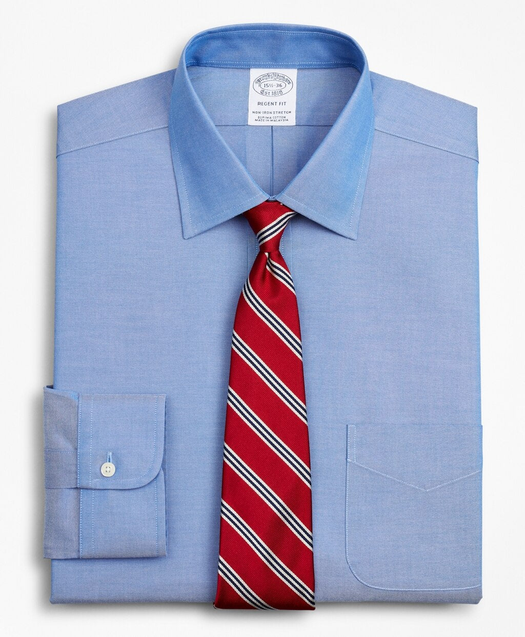 Stretch Regent Fitted Dress Shirt, Non-Iron Pinpoint Ainsley Collar