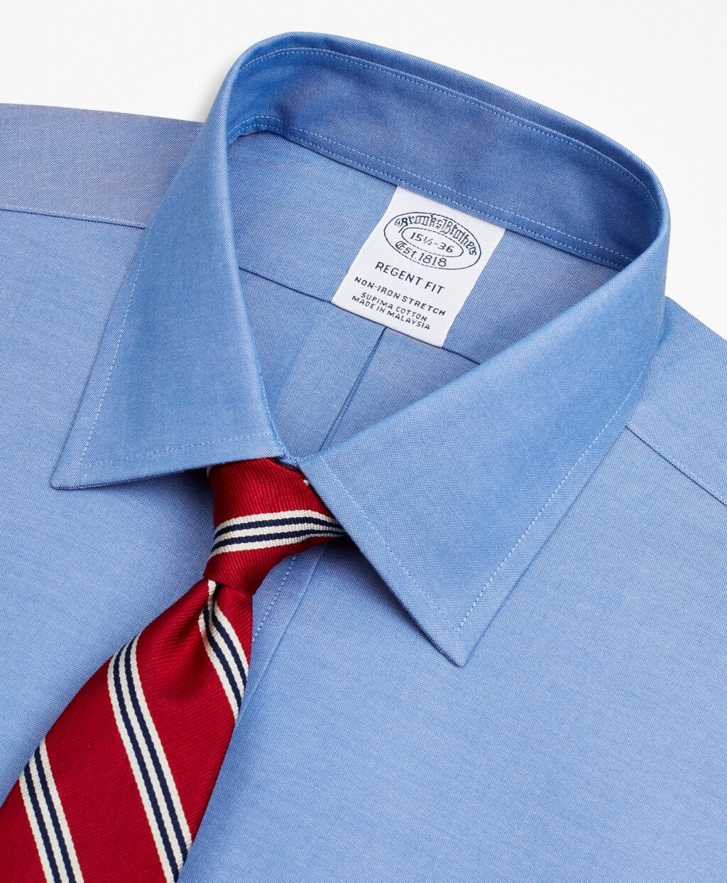 Stretch Regent Fitted Dress Shirt, Non-Iron Pinpoint Ainsley Collar