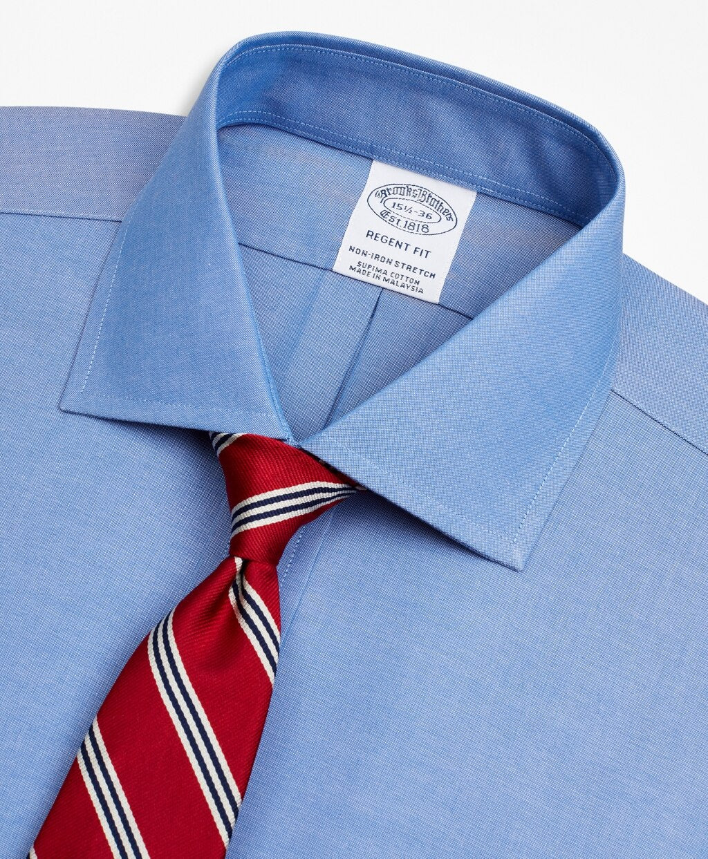 Stretch Regent Fitted Dress Shirt, Non-Iron Pinpoint English Collar
