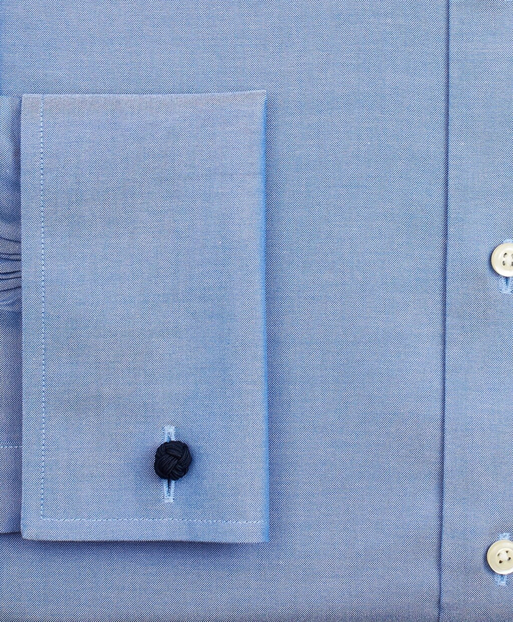 Stretch Regent Fitted Dress Shirt, Non-Iron Pinpoint Ainsley Collar French Cuff Pinpoint