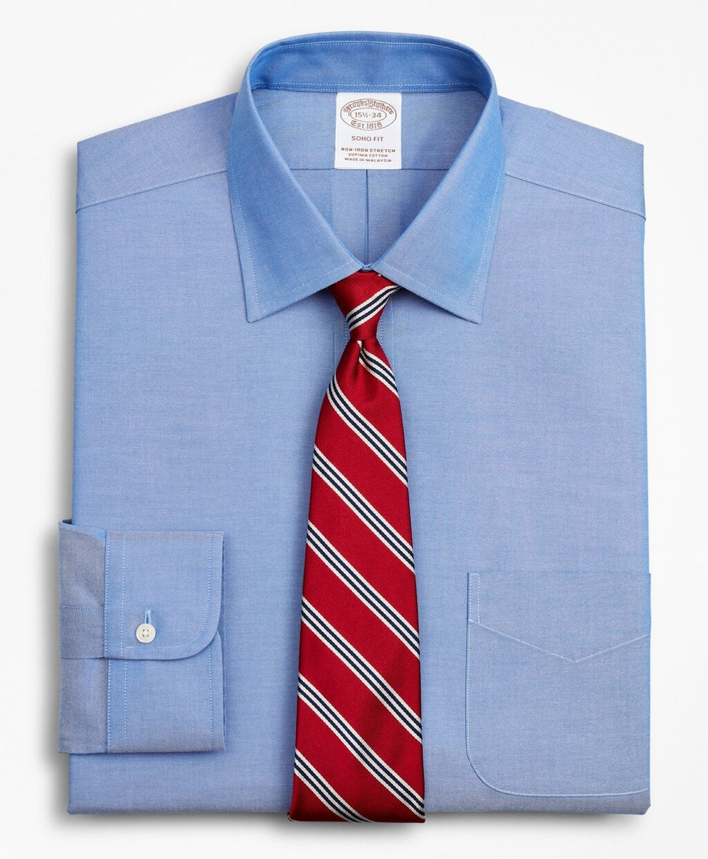 Stretch Soho Extra-Slim-Fit Dress Shirt, Non-Iron Pinpoint Ainsley Collar