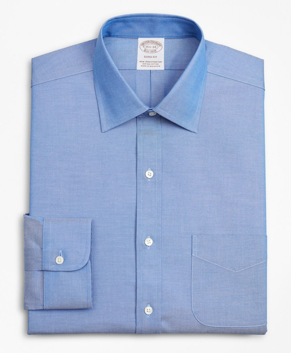 Stretch Soho Extra-Slim-Fit Dress Shirt, Non-Iron Pinpoint Ainsley Collar