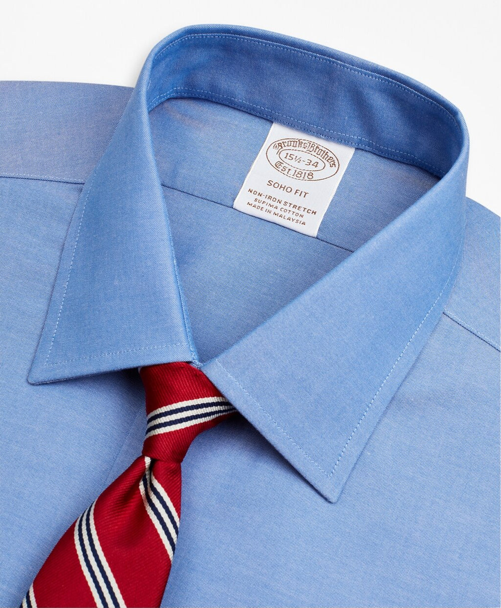 Stretch Soho Extra-Slim-Fit Dress Shirt, Non-Iron Pinpoint Ainsley Collar French Cuff