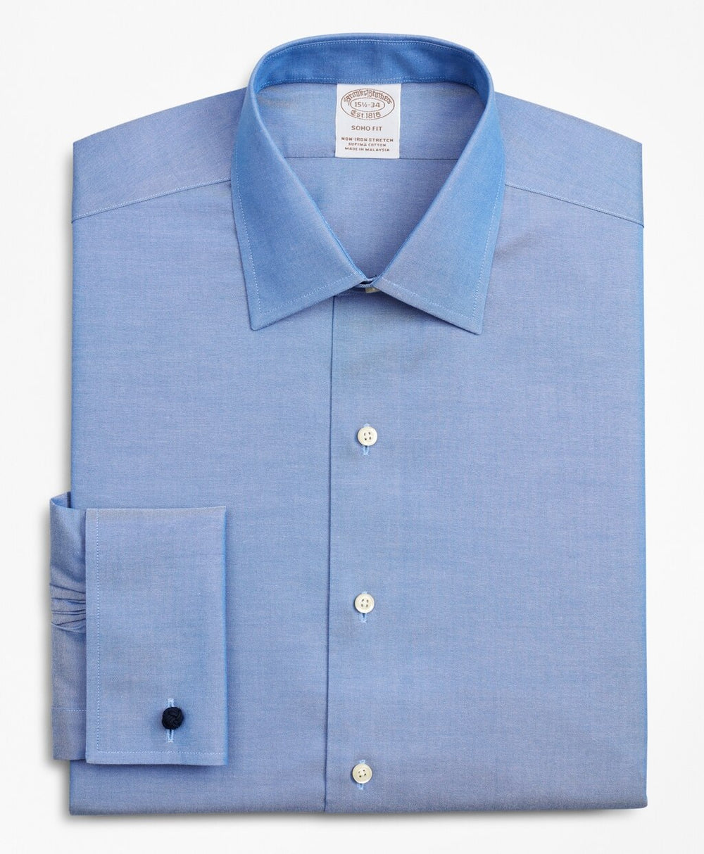 Stretch Soho Extra-Slim-Fit Dress Shirt, Non-Iron Pinpoint Ainsley Collar French Cuff