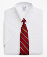 Stretch Regent Fitted Dress Shirt, Non-Iron Pinpoint Short-Sleeve