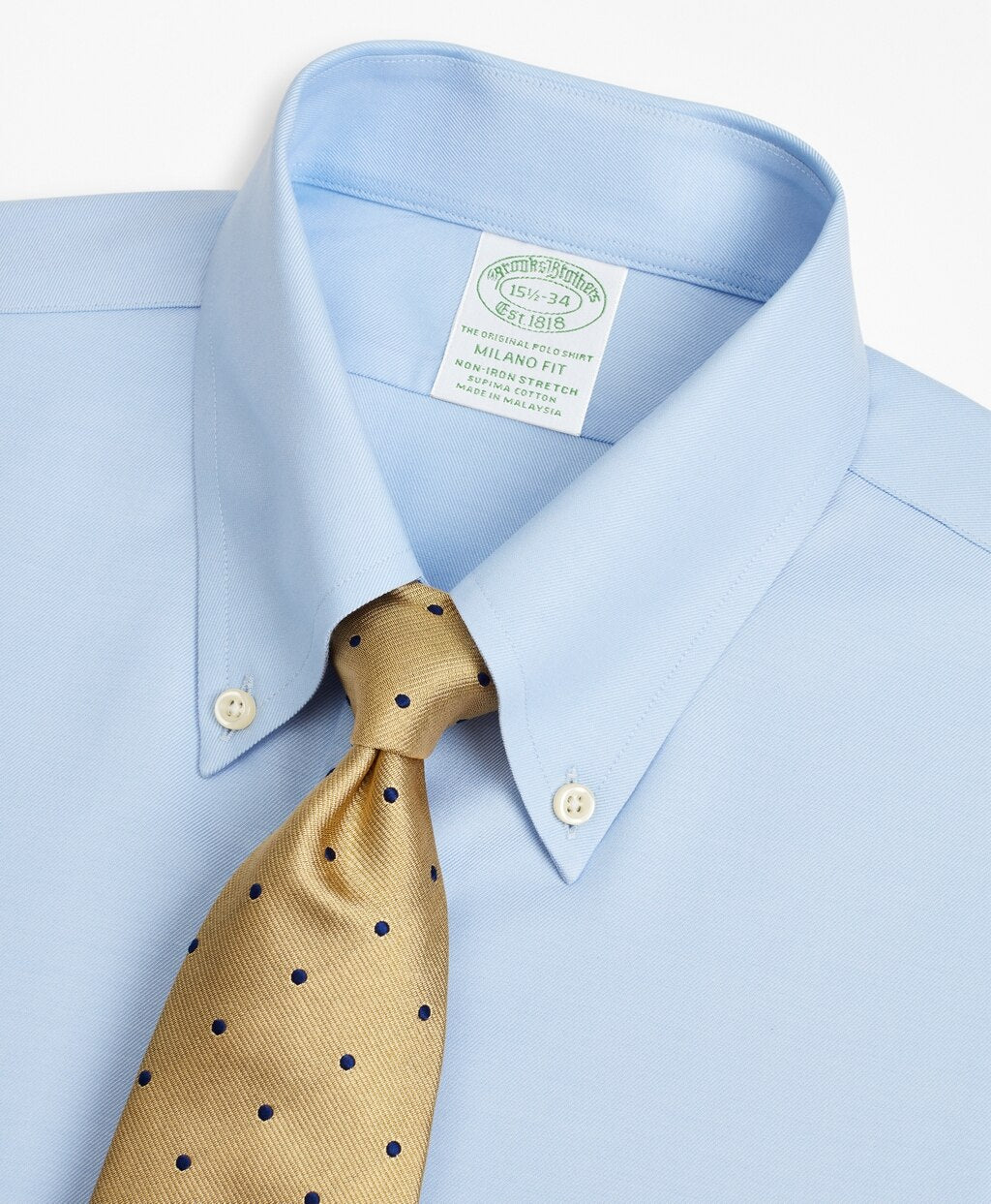 Stretch Milano Slim-Fit Dress Shirt, Non-Iron Twill Button-Down Collar