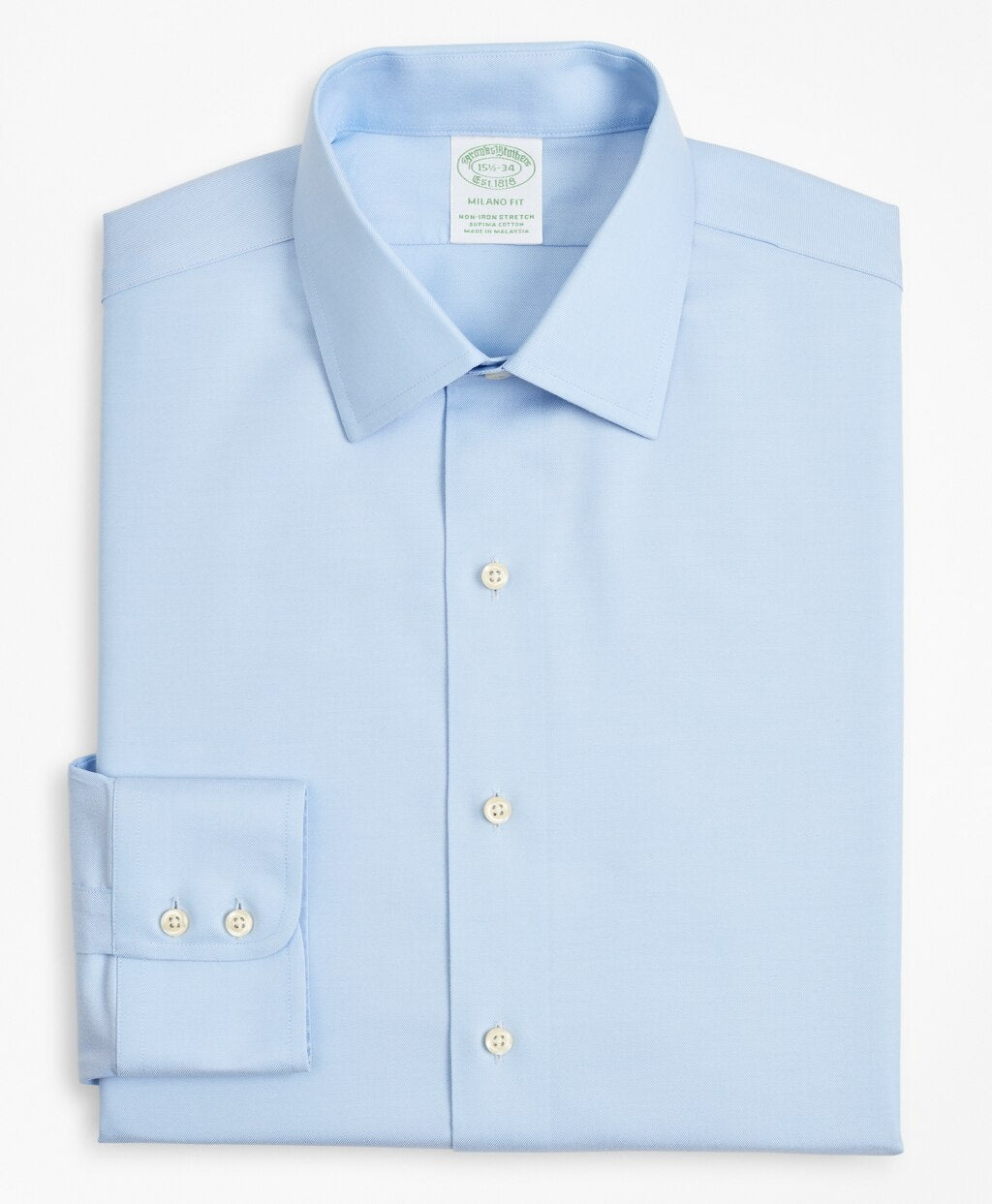 Stretch Milano Slim-Fit Dress Shirt, Non-Iron Twill Ainsley Collar
