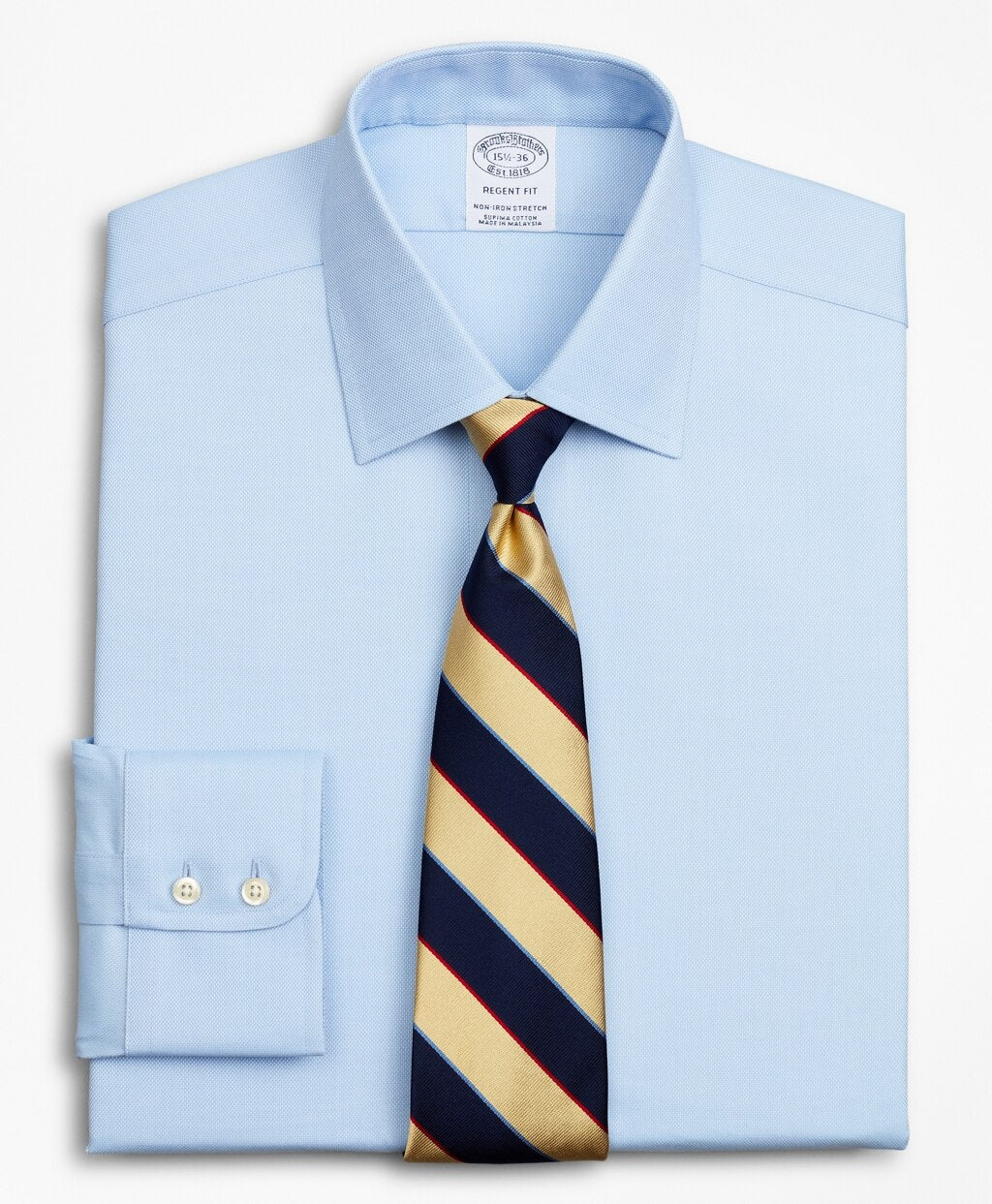 Stretch Regent Fitted Dress Shirt, Non-Iron Royal Oxford Ainsley Collar