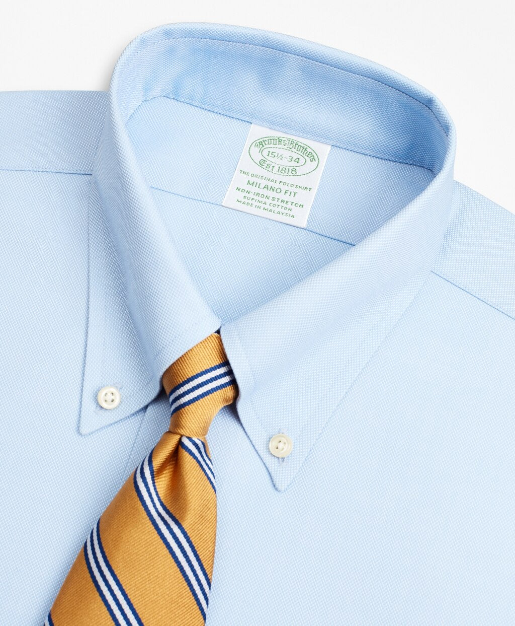 Stretch Milano Slim-Fit Dress Shirt, Non-Iron Royal Oxford Button-Down Collar