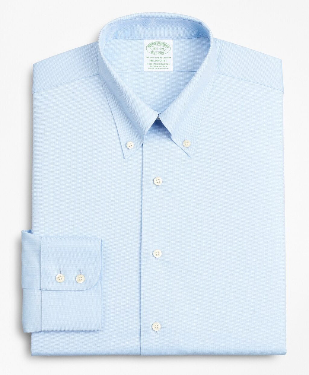 Stretch Milano Slim-Fit Dress Shirt, Non-Iron Royal Oxford Button-Down Collar