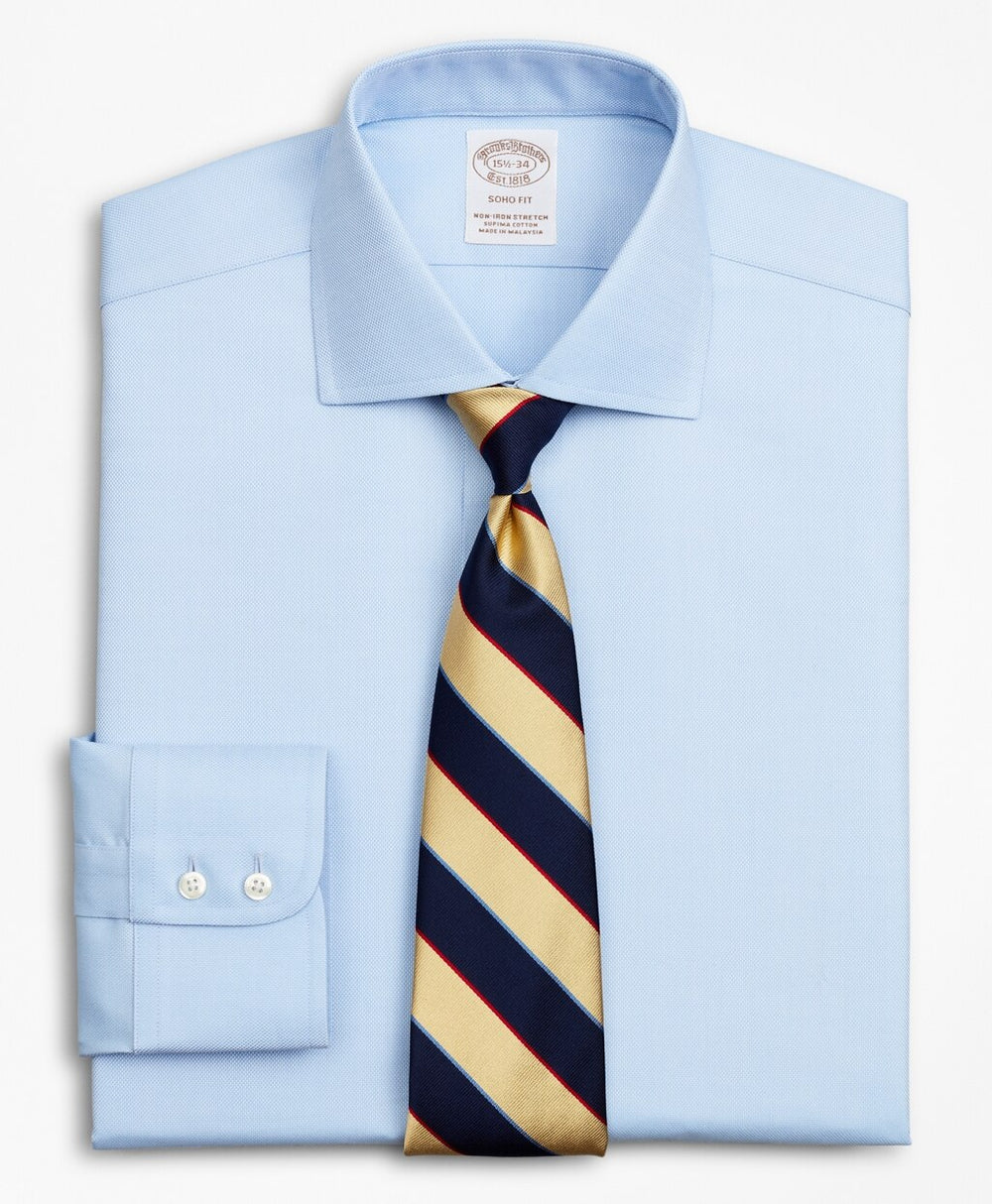 Stretch Soho Extra-Slim-Fit Dress Shirt, Non-Iron Royal Oxford English Collar