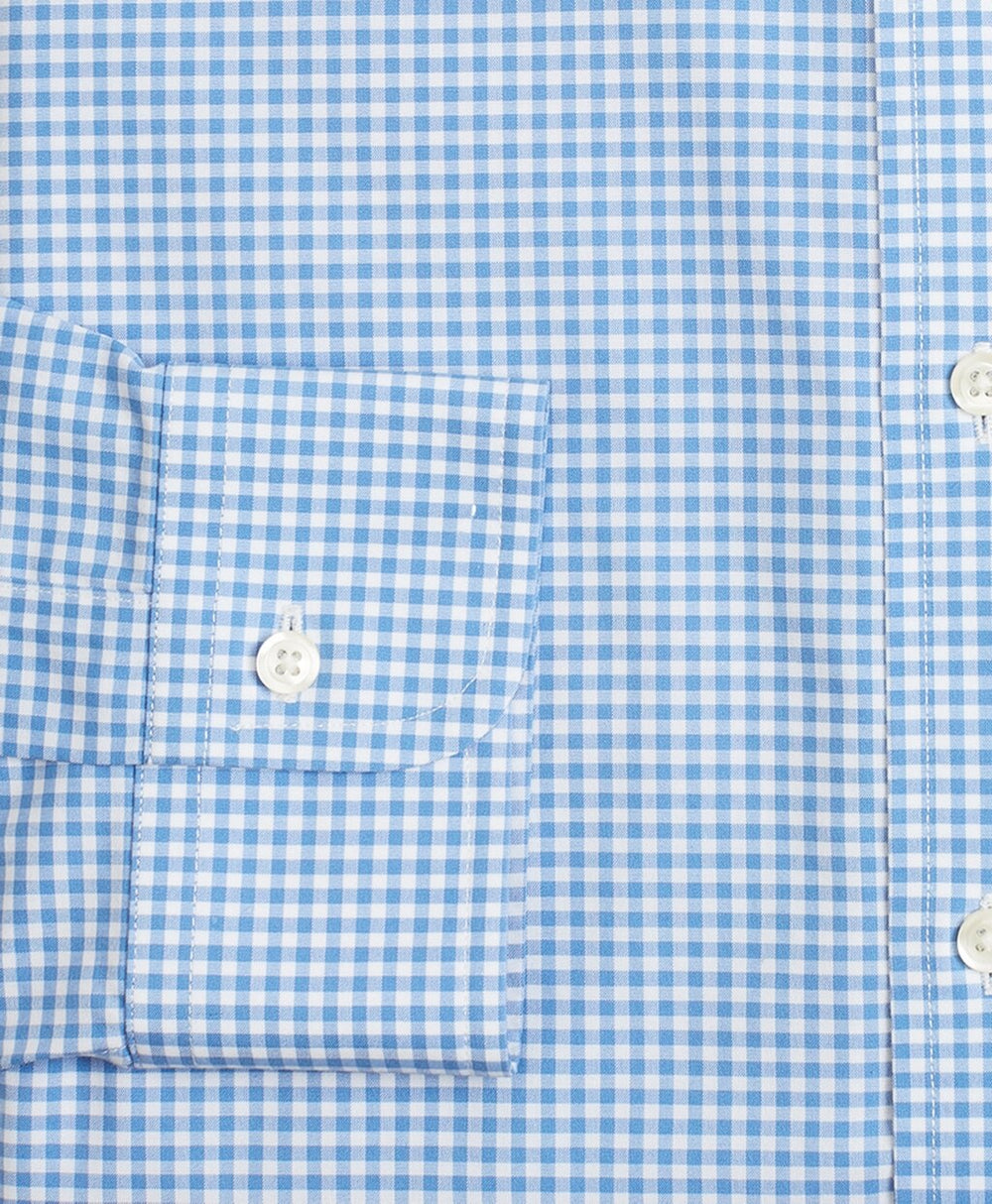 Stretch Madison Classic-Fit Dress Shirt, Non-Iron Poplin English Collar Gingham