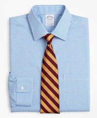 Stretch Regent Fitted Dress Shirt, Non-Iron Poplin Ainsley Collar Gingham