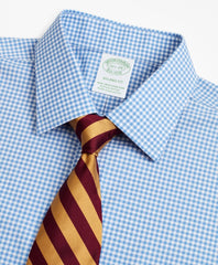 Stretch Milano Slim-Fit Dress Shirt, Non-Iron Poplin Ainsley Collar Gingham