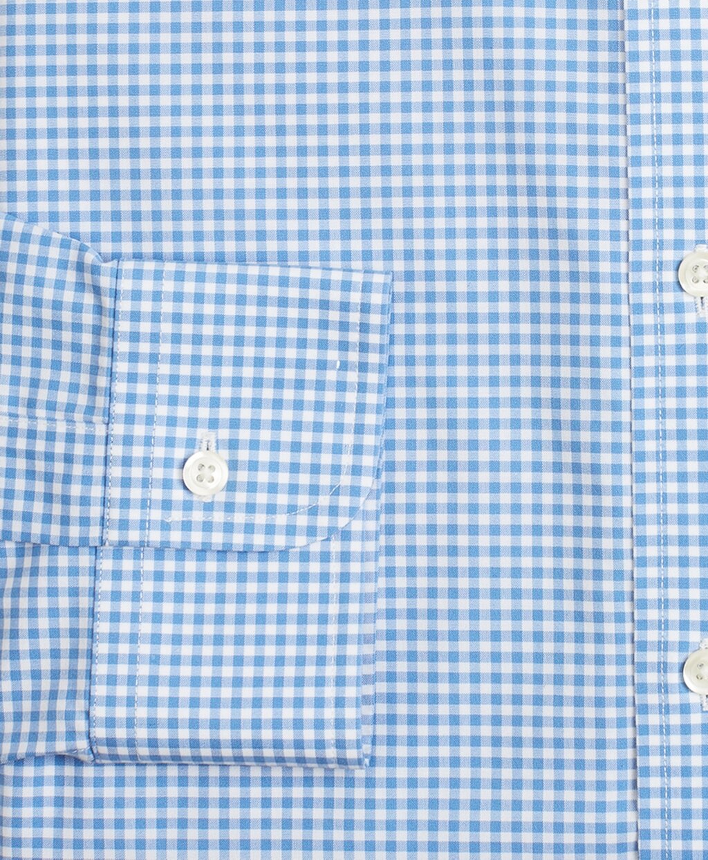 Stretch Milano Slim-Fit Dress Shirt, Non-Iron Poplin English Collar Gingham