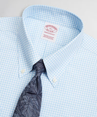 Stretch Madison Classic-Fit Dress Shirt, Non-Iron Poplin Short-Sleeve Gingham