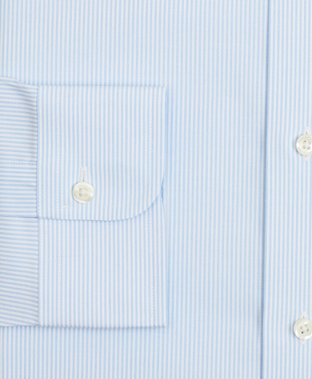Stretch Regent Fitted Dress Shirt, Non-Iron Poplin Ainsley Collar Fine Stripe