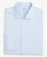 Stretch Regent Fitted Dress Shirt, Non-Iron Poplin English Collar Fine Stripe