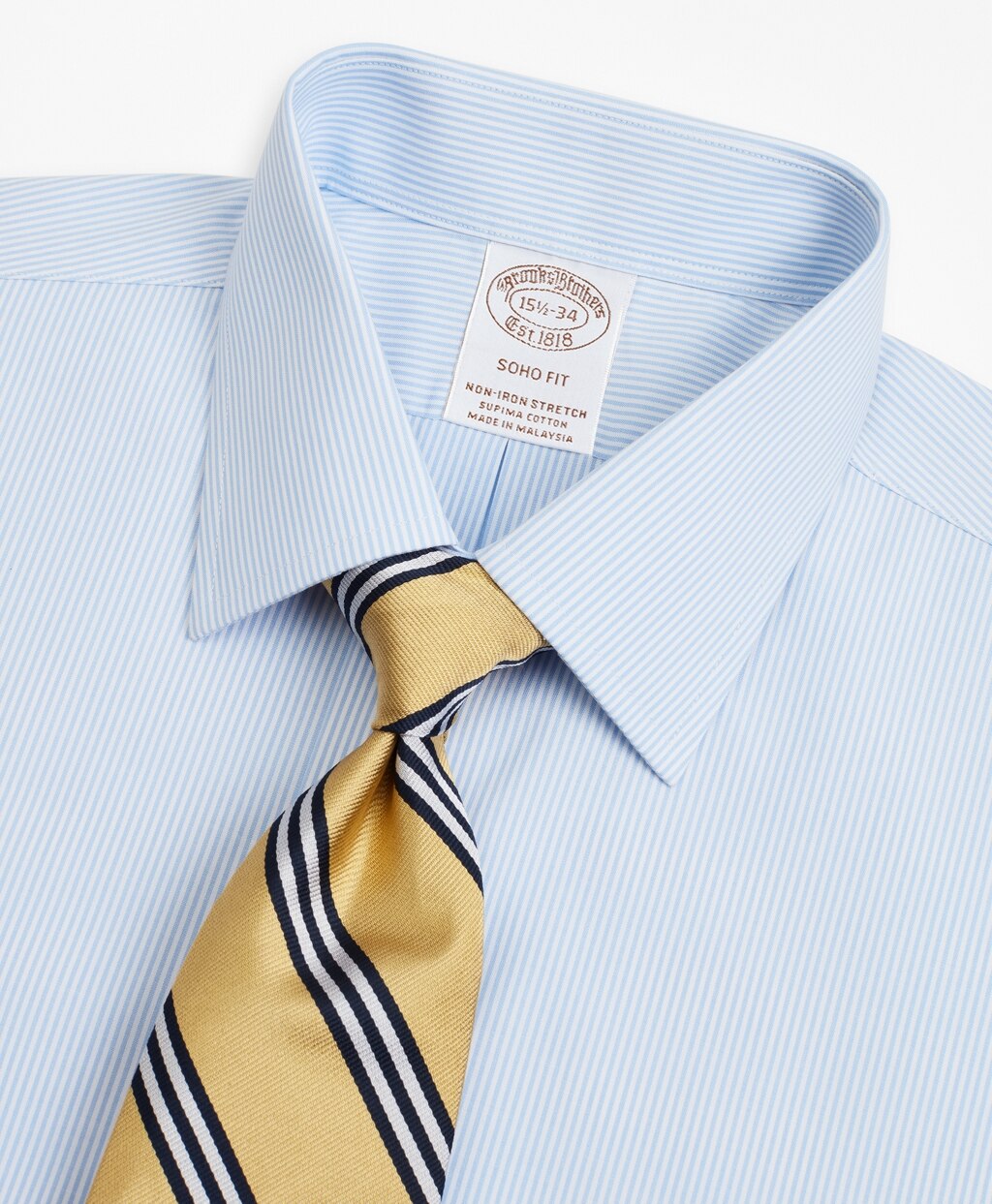 Stretch Soho Extra-Slim-Fit Dress Shirt, Non-Iron Poplin Ainsley Collar Fine Stripe
