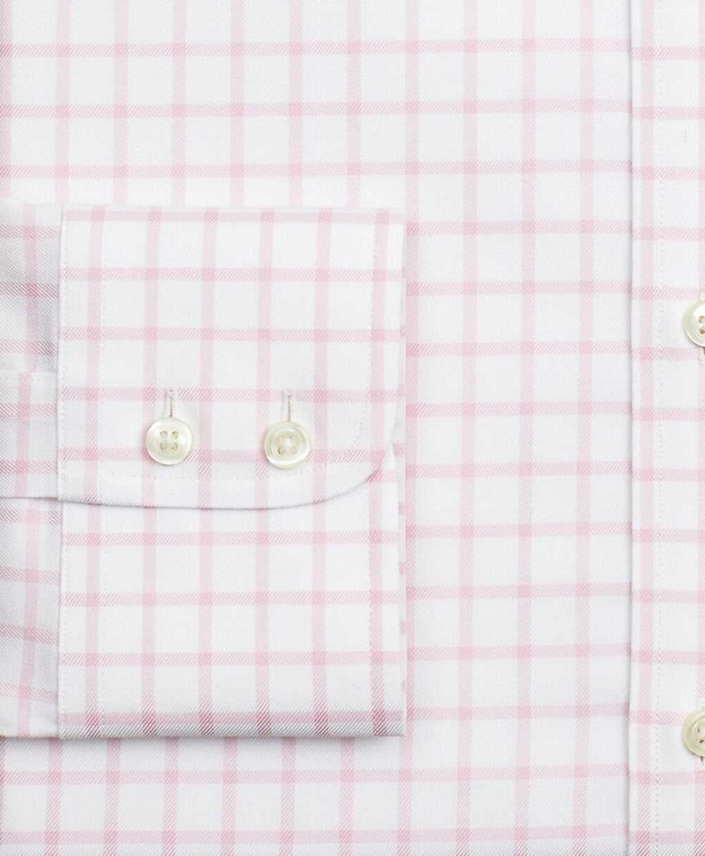 Stretch Madison Classic-Fit Dress Shirt, Non-Iron Twill Button-Down Collar Grid Check