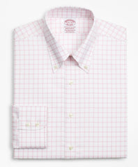 Stretch Madison Classic-Fit Dress Shirt, Non-Iron Twill Button-Down Collar Grid Check