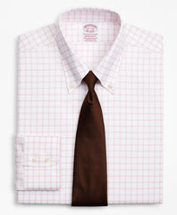Stretch Madison Classic-Fit Dress Shirt, Non-Iron Twill Button-Down Collar Grid Check