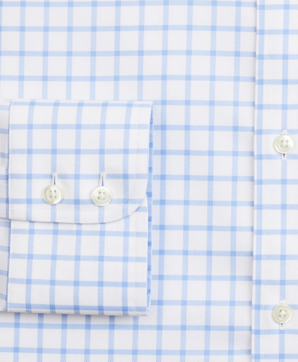 Stretch Madison Classic-Fit Dress Shirt, Non-Iron Twill Ainsley Collar Grid Check