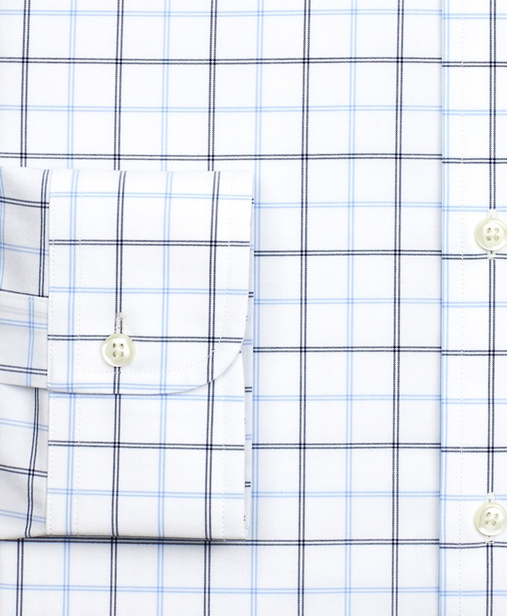 Stretch Regent Fitted Dress Shirt, Non-Iron Poplin Ainsley Collar Double-Grid Check