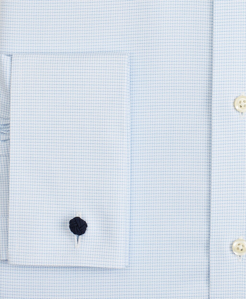 Stretch Madison Classic-Fit Dress Shirt, Non-Iron Twill English Collar French Cuff Micro-Check