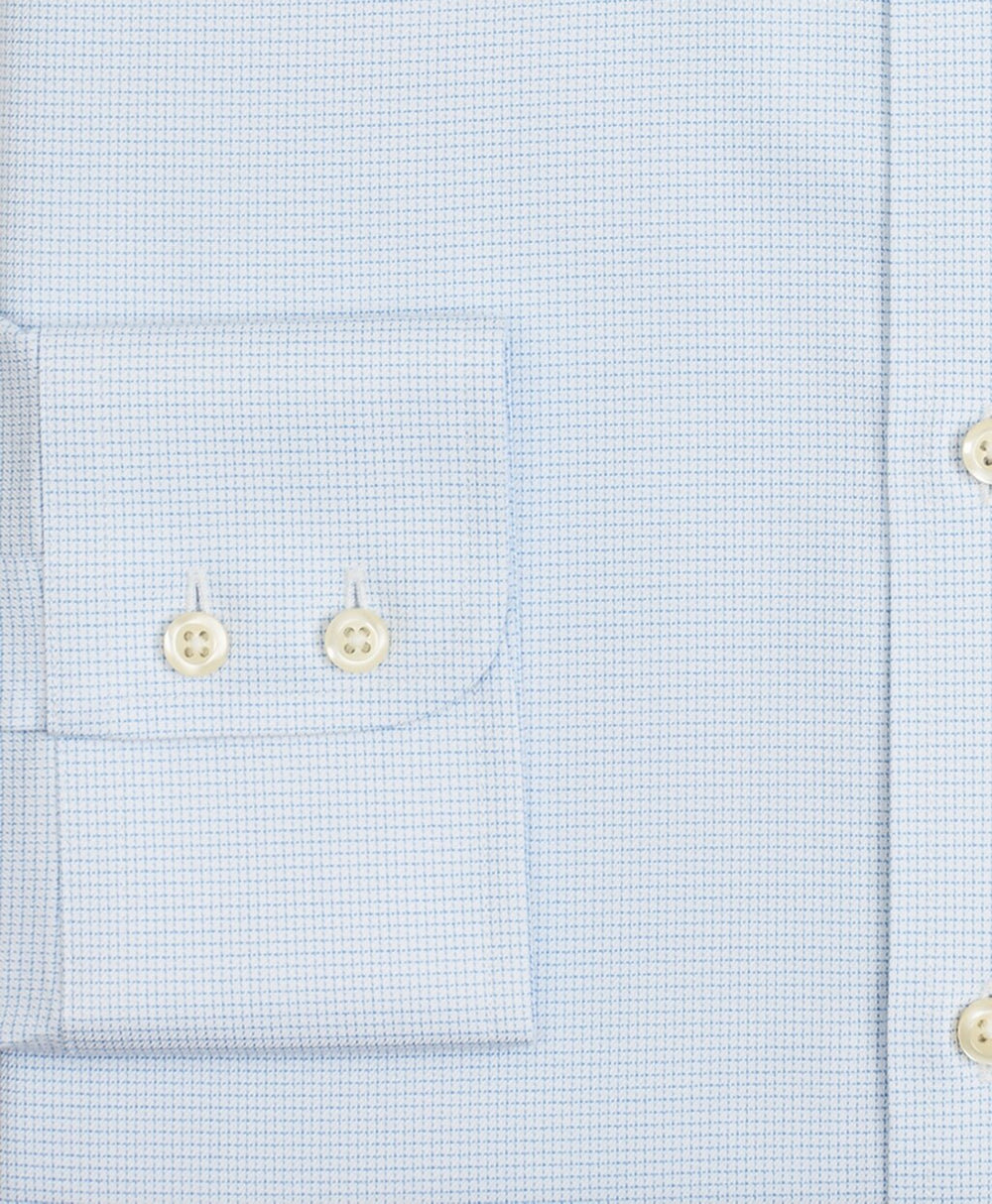 Stretch Milano Slim-Fit Dress Shirt, Non-Iron Twill Button-Down Collar Micro-Check