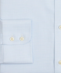 Stretch Milano Slim-Fit Dress Shirt, Non-Iron Twill Button-Down Collar Micro-Check