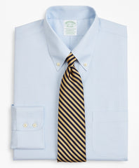 Stretch Milano Slim-Fit Dress Shirt, Non-Iron Twill Button-Down Collar Micro-Check
