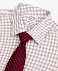 Stretch Regent Fitted Dress Shirt, Non-Iron Poplin Ainsley Collar Small Grid Check