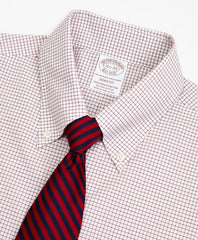 Stretch Soho Extra-Slim-Fit Dress Shirt, Non-Iron Poplin Button-Down Collar Small Grid Check