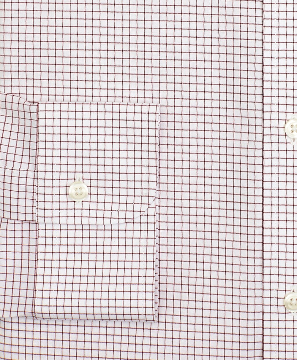 Stretch Soho Extra-Slim-Fit Dress Shirt, Non-Iron Poplin Button-Down Collar Small Grid Check