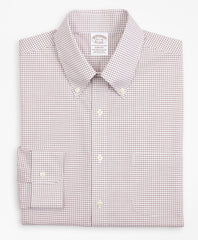Stretch Soho Extra-Slim-Fit Dress Shirt, Non-Iron Poplin Button-Down Collar Small Grid Check