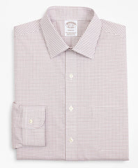 Stretch Soho Extra-Slim-Fit Dress Shirt, Non-Iron Poplin Ainsley Collar Small Grid Check