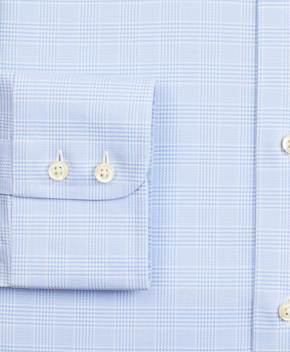 Stretch Regent Fitted Dress Shirt, Non-Iron Royal Oxford Ainsley Collar Glen Plaid