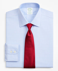 Stretch Milano Slim-Fit Dress Shirt, Non-Iron Royal Oxford Ainsley Collar Glen Plaid