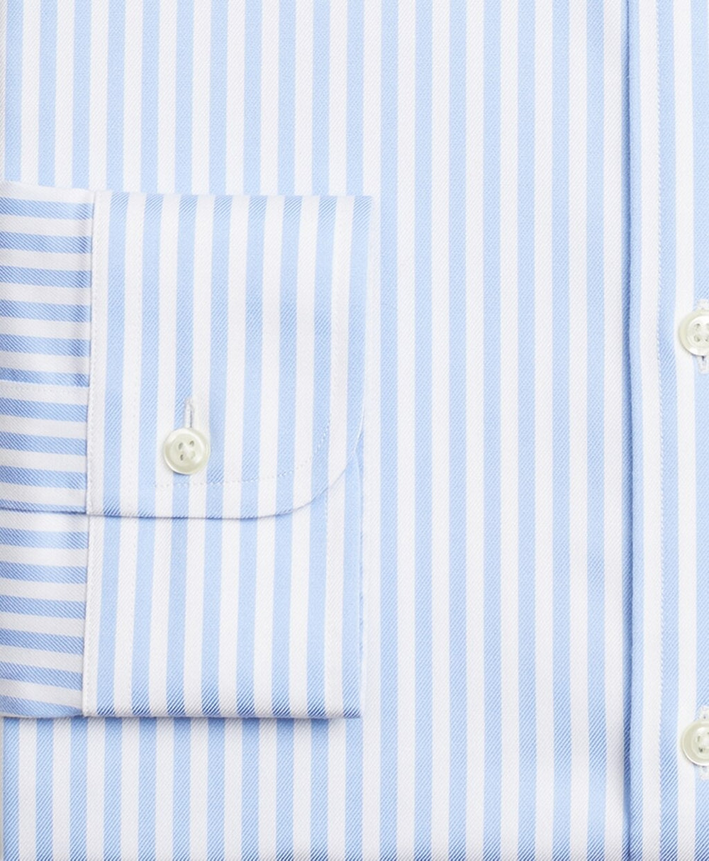 Stretch Madison Classic-Fit Dress Shirt, Non-Iron Twill English Collar Bold Stripe
