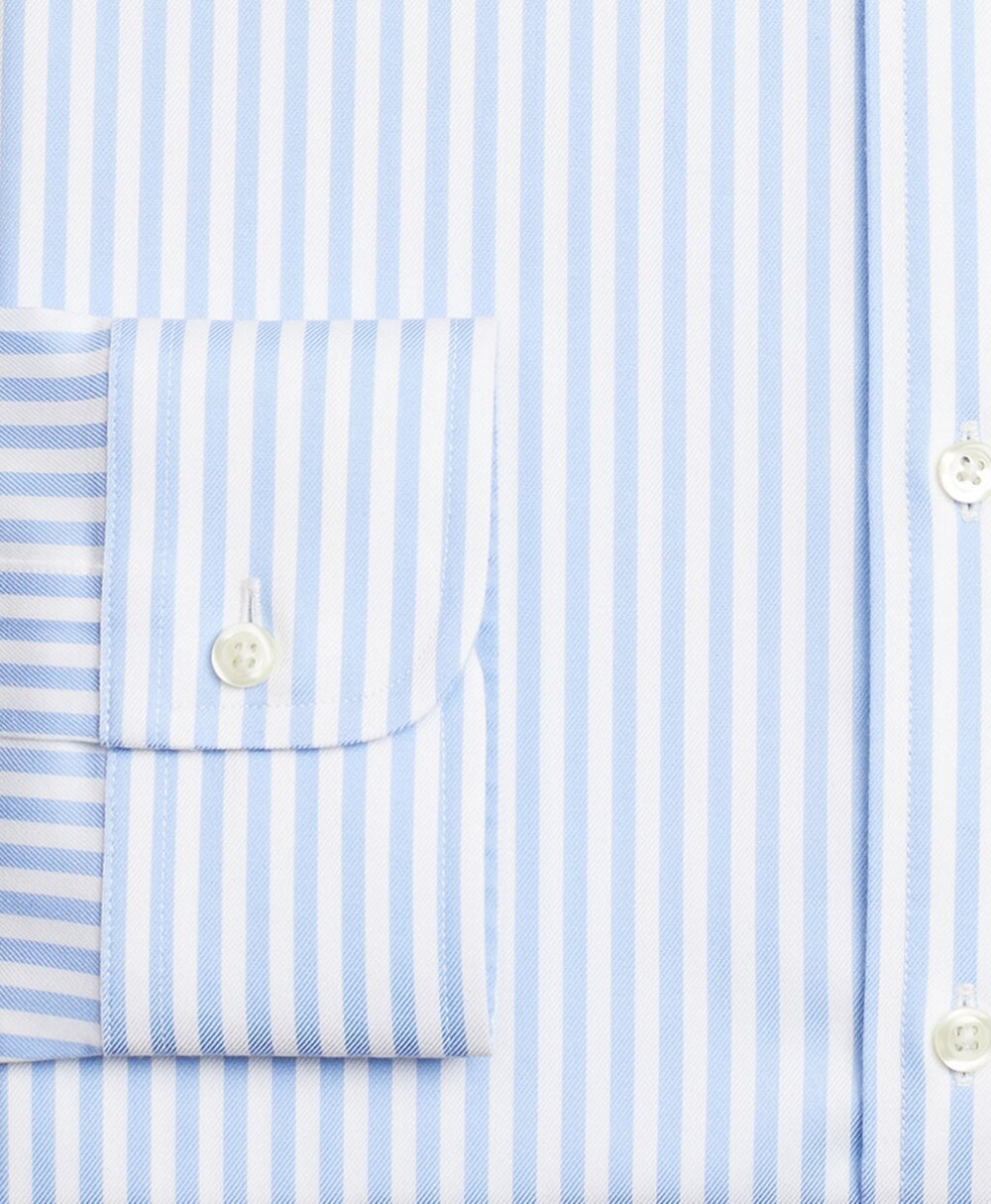 Stretch Regent Fitted Dress Shirt, Non-Iron Twill Button-Down Collar Bold Stripe