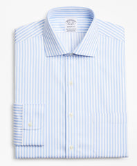 Stretch Regent Fitted Dress Shirt, Non-Iron Twill English Collar Bold Stripe